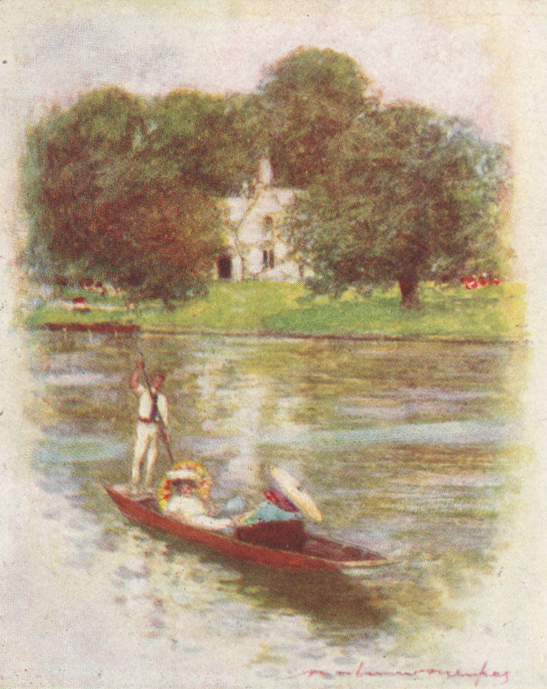 'Magna Charta Island' by Mortimer Menpes. Berkshire. SMALL 1906 old print